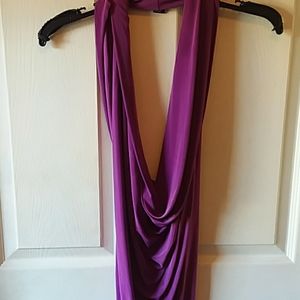 Purple Sleeveless Cowl Neck Top